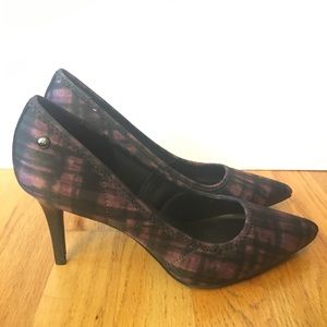 Simply Vera Vera Wang Purple and Black Plaid Heels